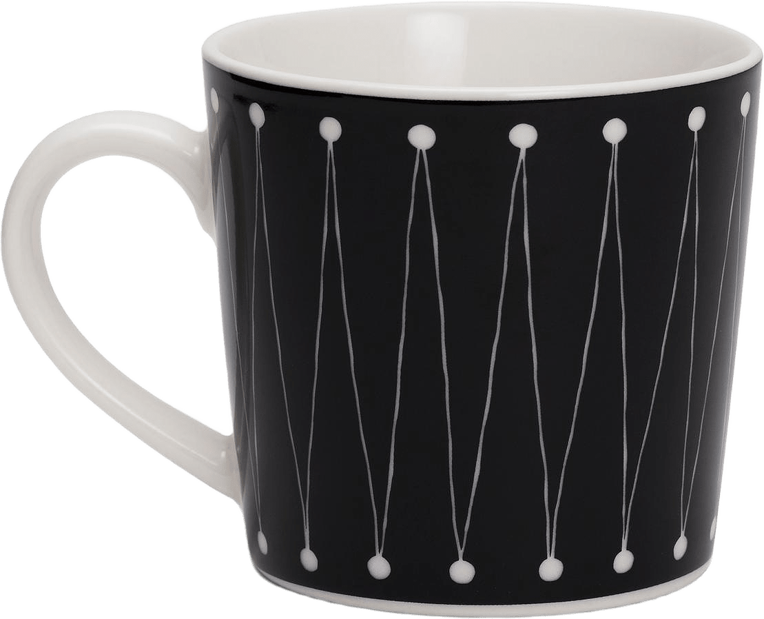 Porslinsmugg Liten Net, från Littlephant, i färgen riviera svart.