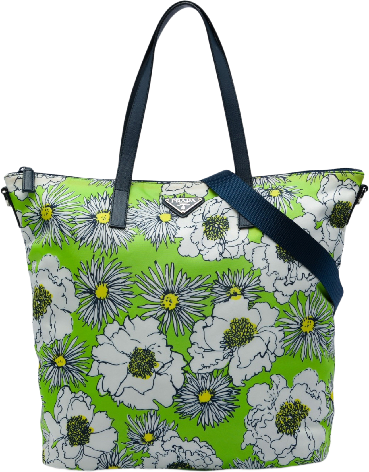 Prada Tessuto Stampato Satchel, från Luxclusif, i färgen grön.