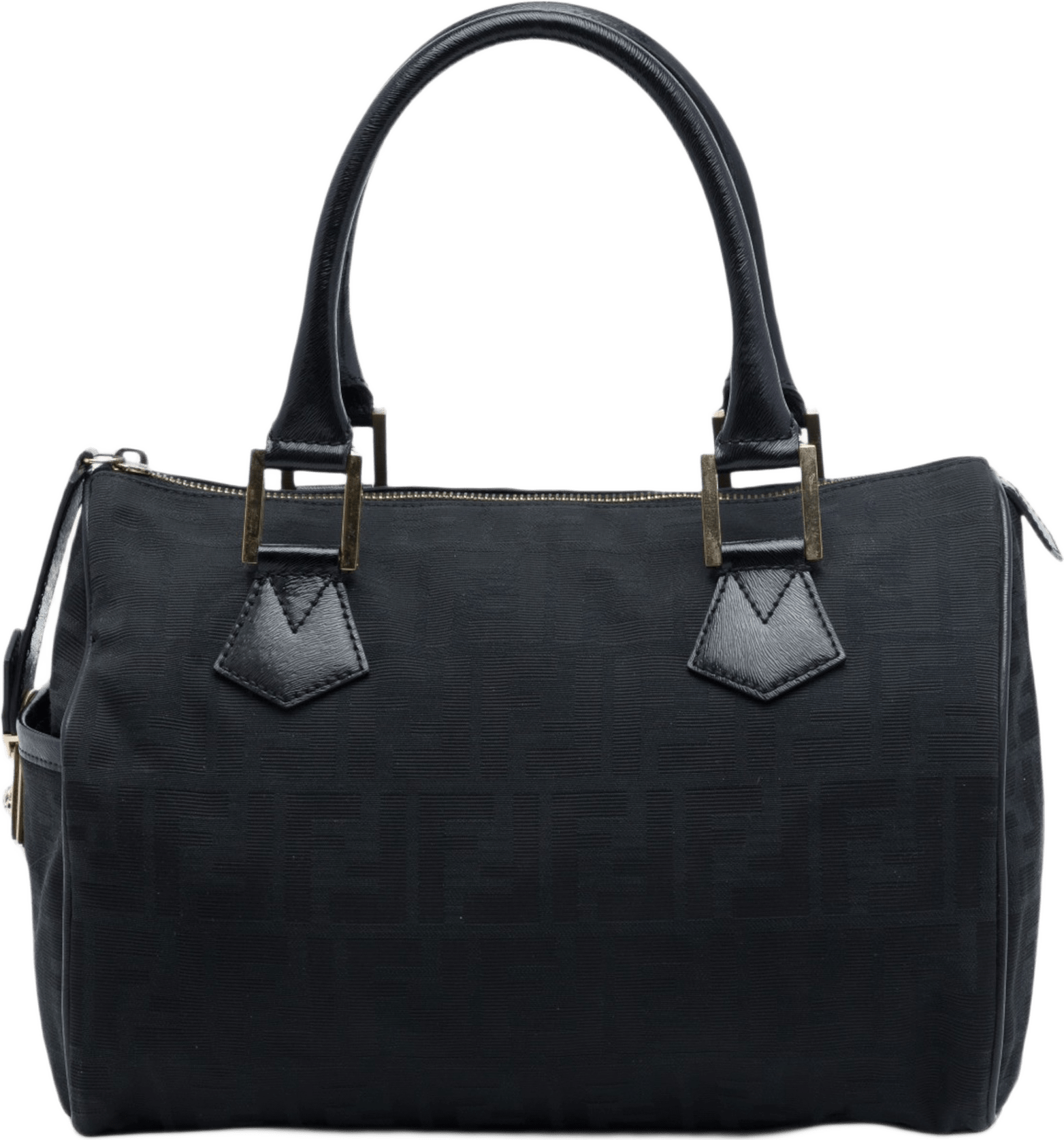 Fendi Zucca Canvas Boston Bag, från Luxclusif, i färgen svart.