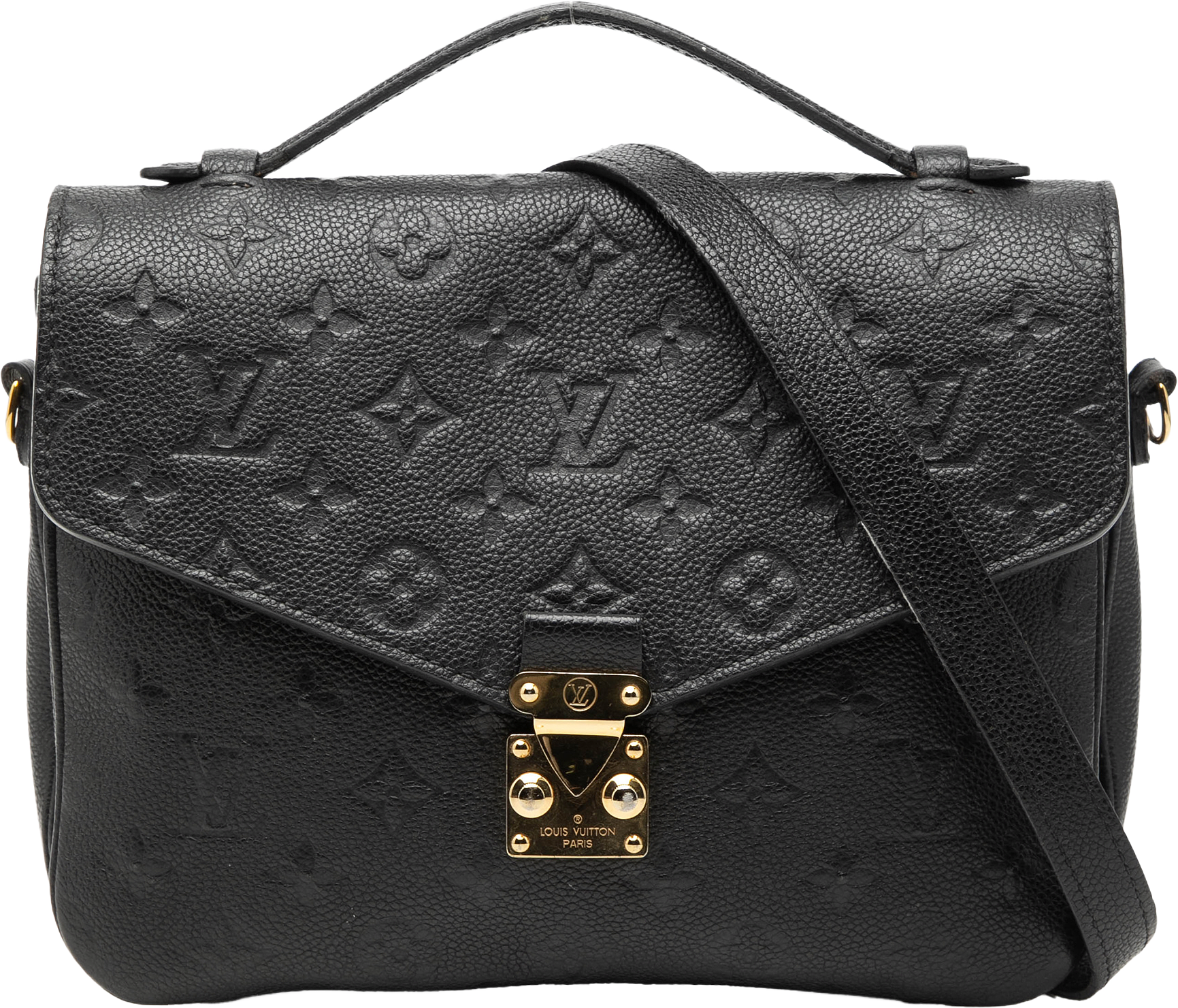 Louis Vuitton Monogram Empreinte Pochette Metis, från Luxclusif, i färgen black.