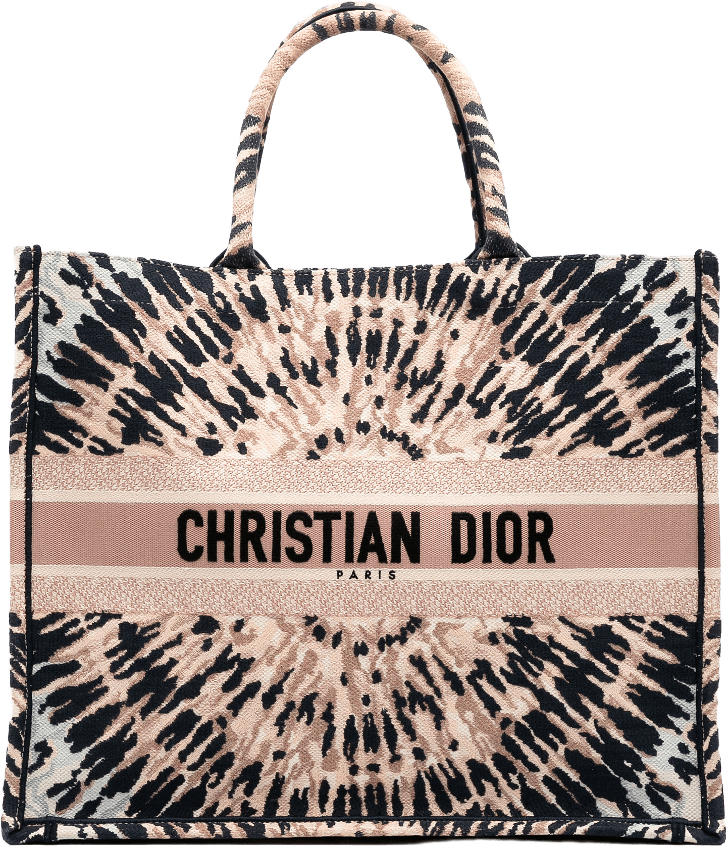 Dior Large Embroidered Canvas Tie Dye Book Tote, från Luxclusif, i färgen nude.