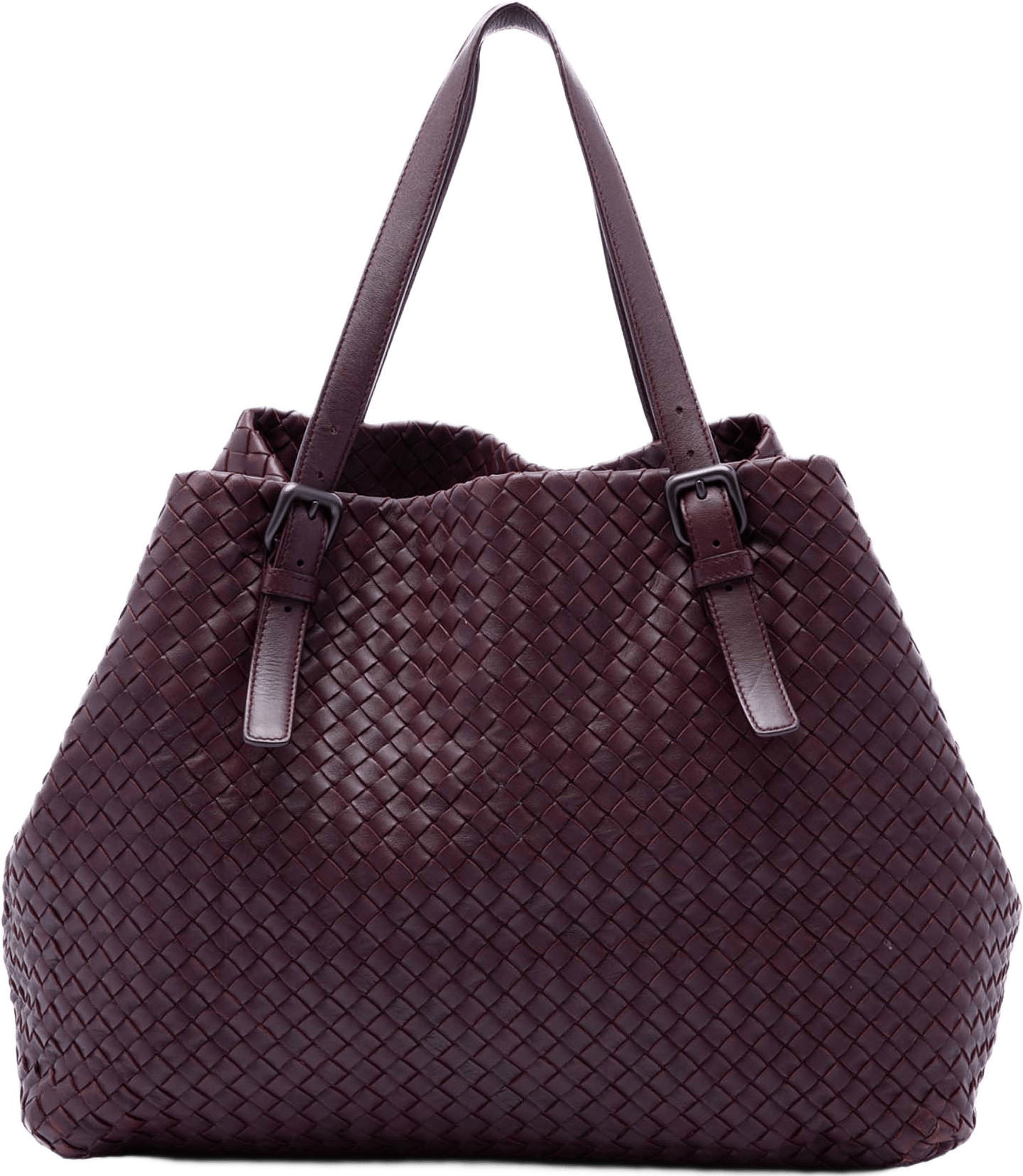 Bottega Veneta Large Nappa Intrecciato Cesta Tote, från Luxclusif, i färgen dark purple.