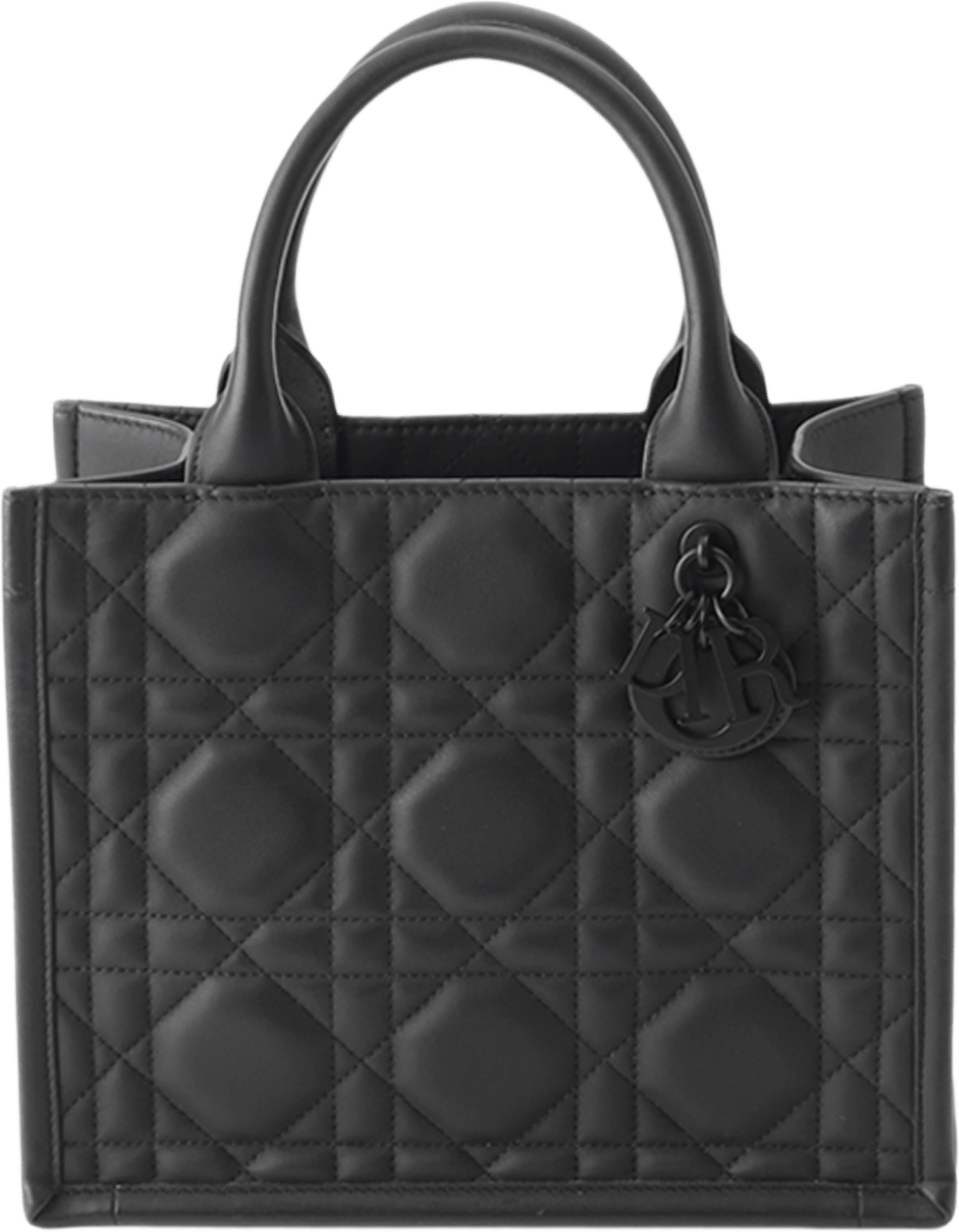 Dior Small Calfskin Macrocannage Ultra Matte Book Tote, från Luxclusif, i färgen svart.
