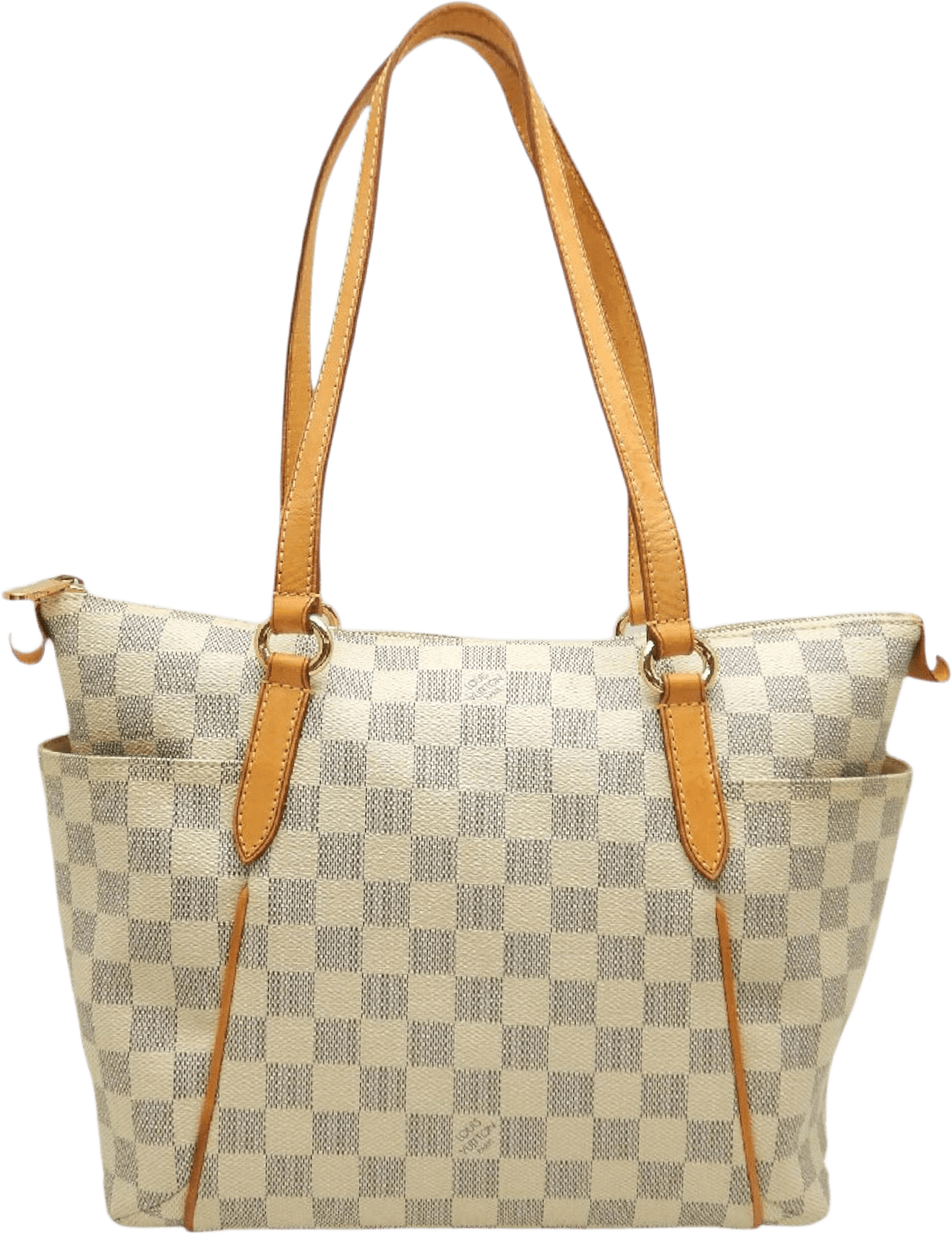 Louis Vuitton Damier Azur Totally Pm, från Luxclusif, i färgen white.