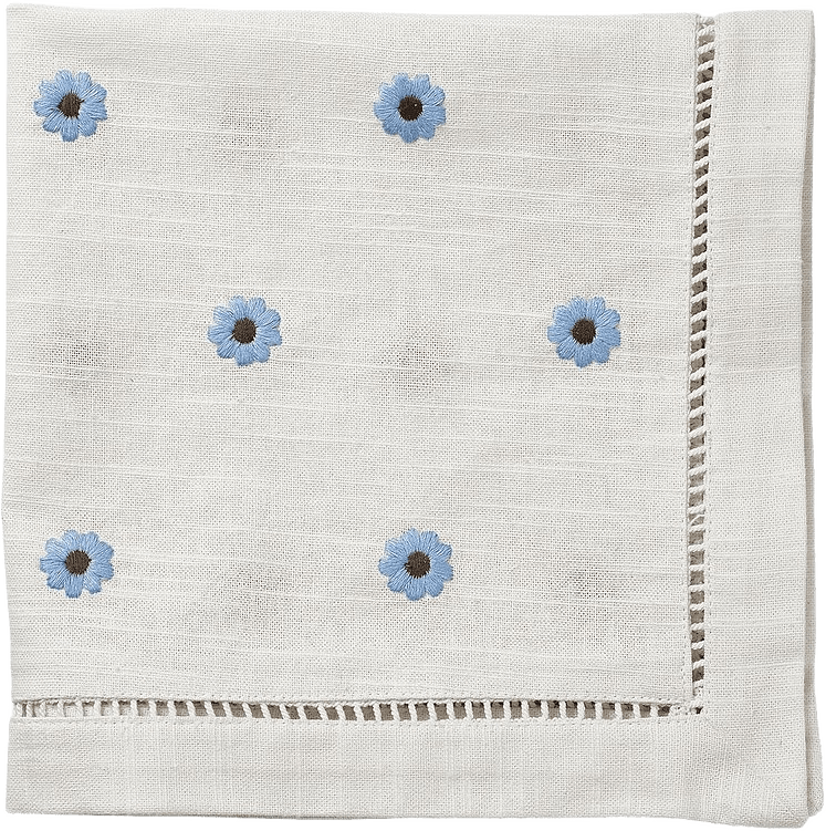 Daisy Servett - 45x45 Cm, från Pick A Poppy, i färgen blue.