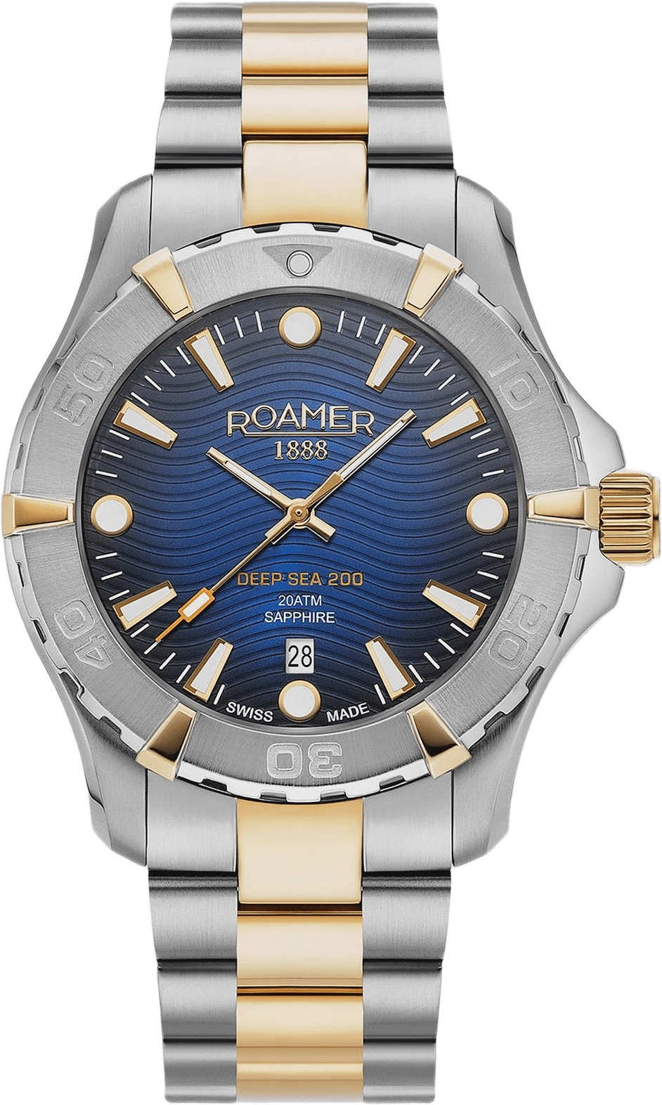 Roamer Deep Sea 200 Herr Blå/bicolor Länk - 860833 47 45 70, från ROAMER, i färgen 1.