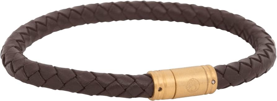 Liam | Läderarmband, från by BILLGREN, i färgen brun/guld.