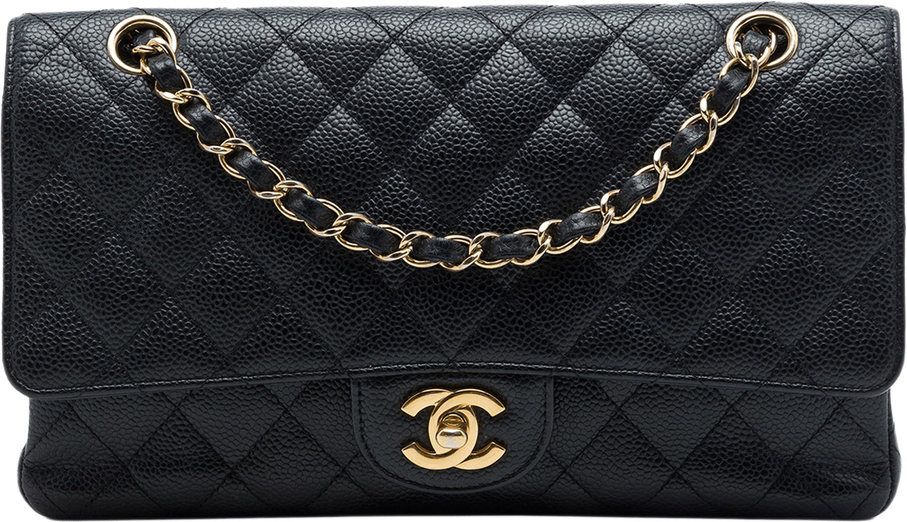 Chanel Medium Classic Caviar Double Flap, från Luxclusif, i färgen svart.