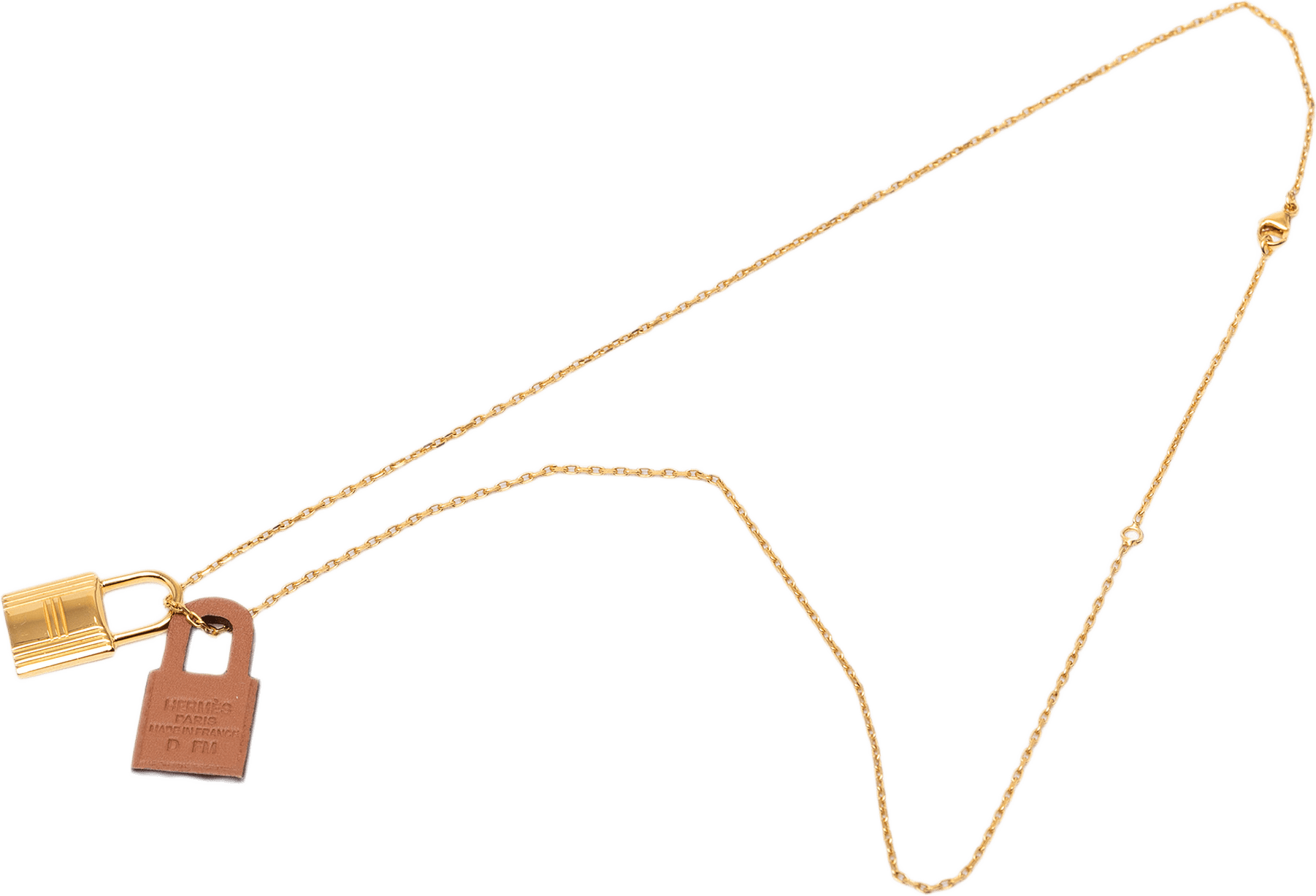 Hermès Gold Plated And Swift O Kelly Pendant Necklace, från Luxclusif, i färgen gold.