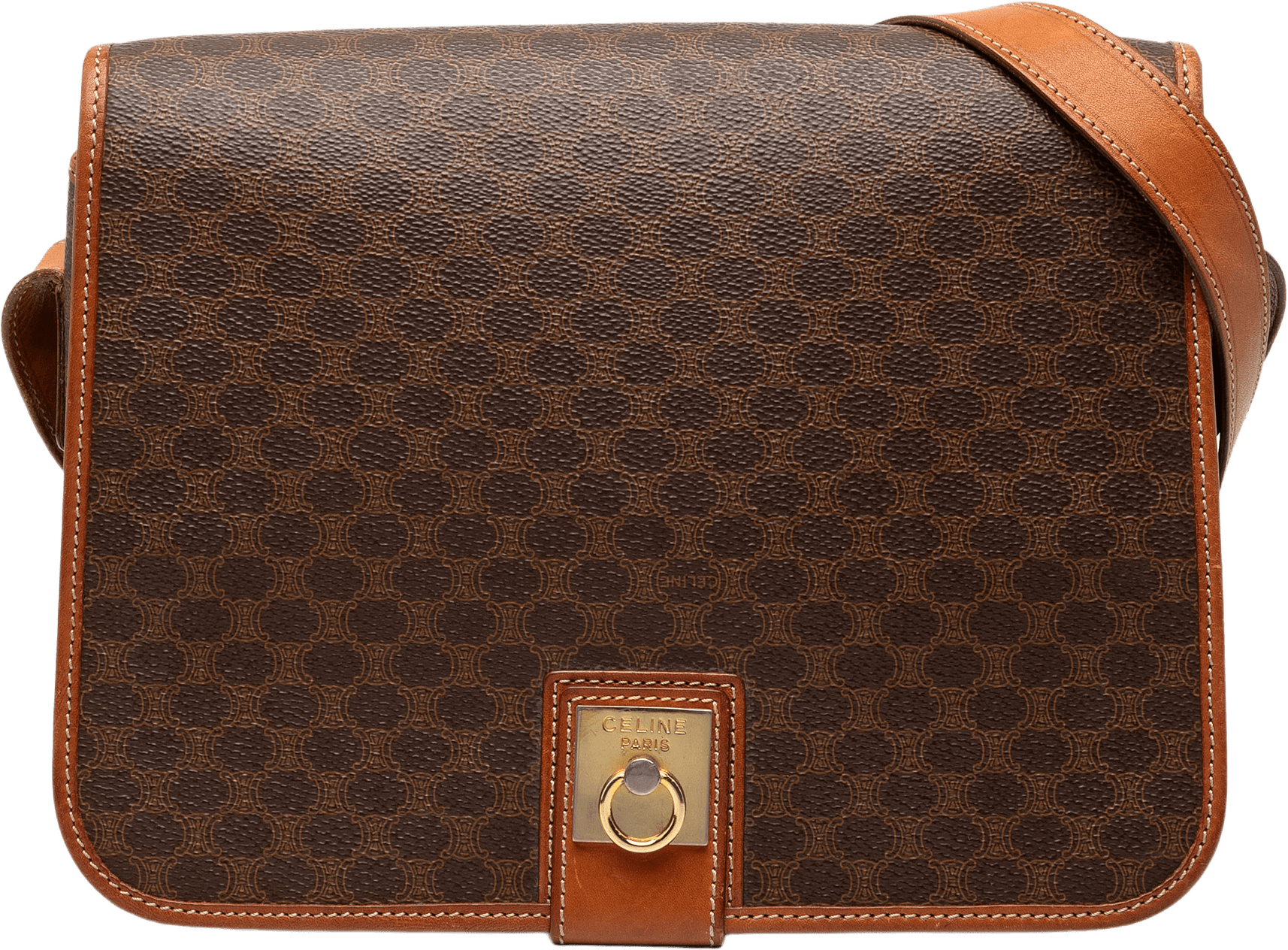 Celine Macadam Coated Canvas Crossbody, från Luxclusif, i färgen brown.