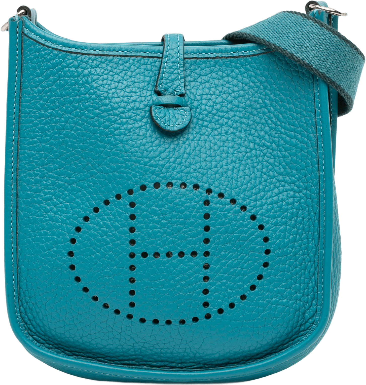 Hermès Clemence Evelyne Tpm, från Luxclusif, i färgen peacock.