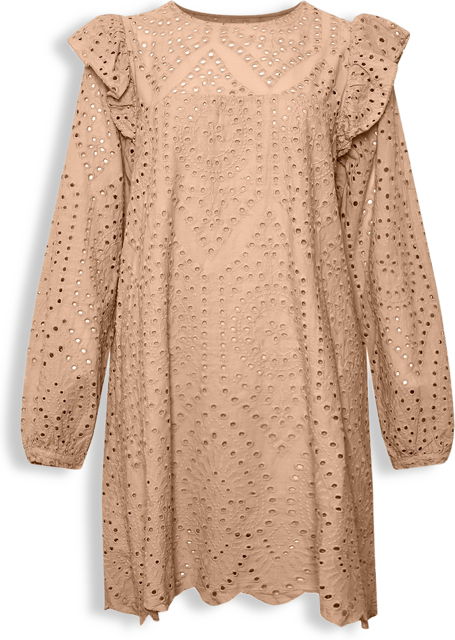 Dalia, Midi L/s Dress, Cotton - Beige