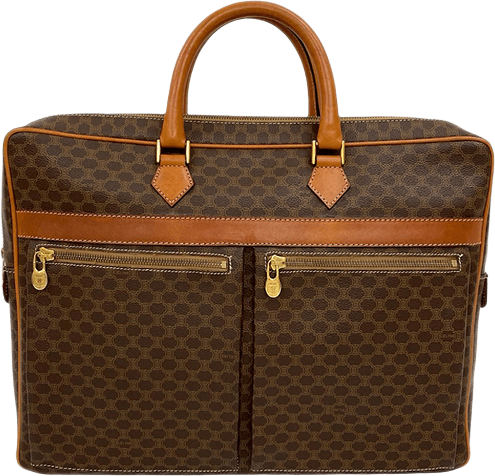 Celine Macadam Coated Canvas Business Bag, från Luxclusif, i färgen brown.