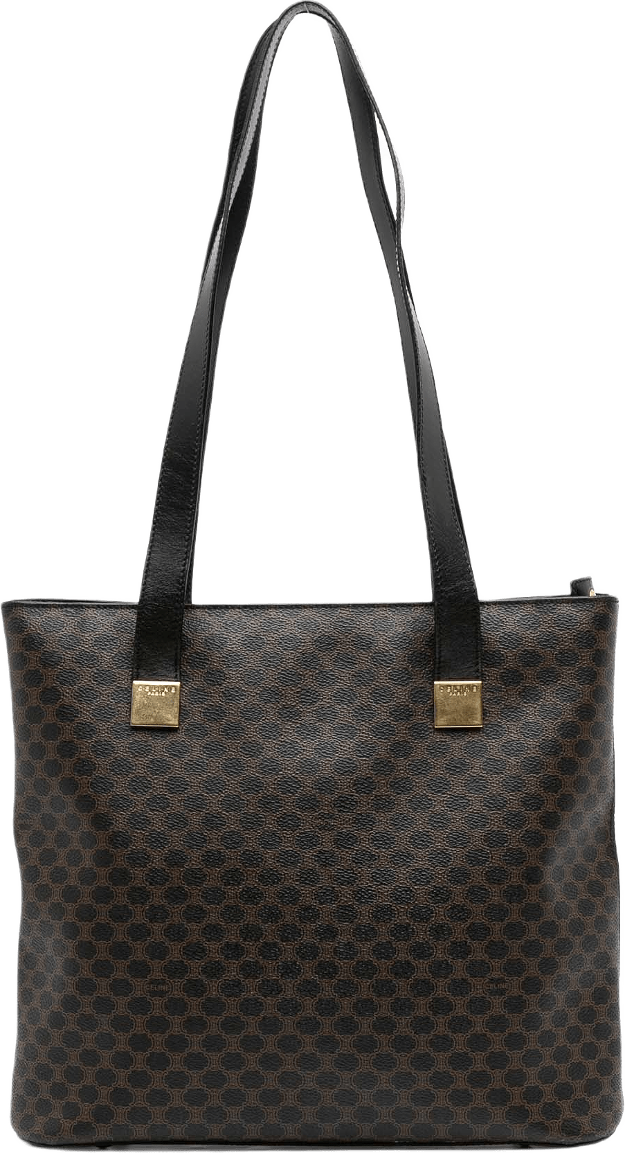 Celine Macadam Coated Canvas Tote, från Luxclusif, i färgen dark brown.
