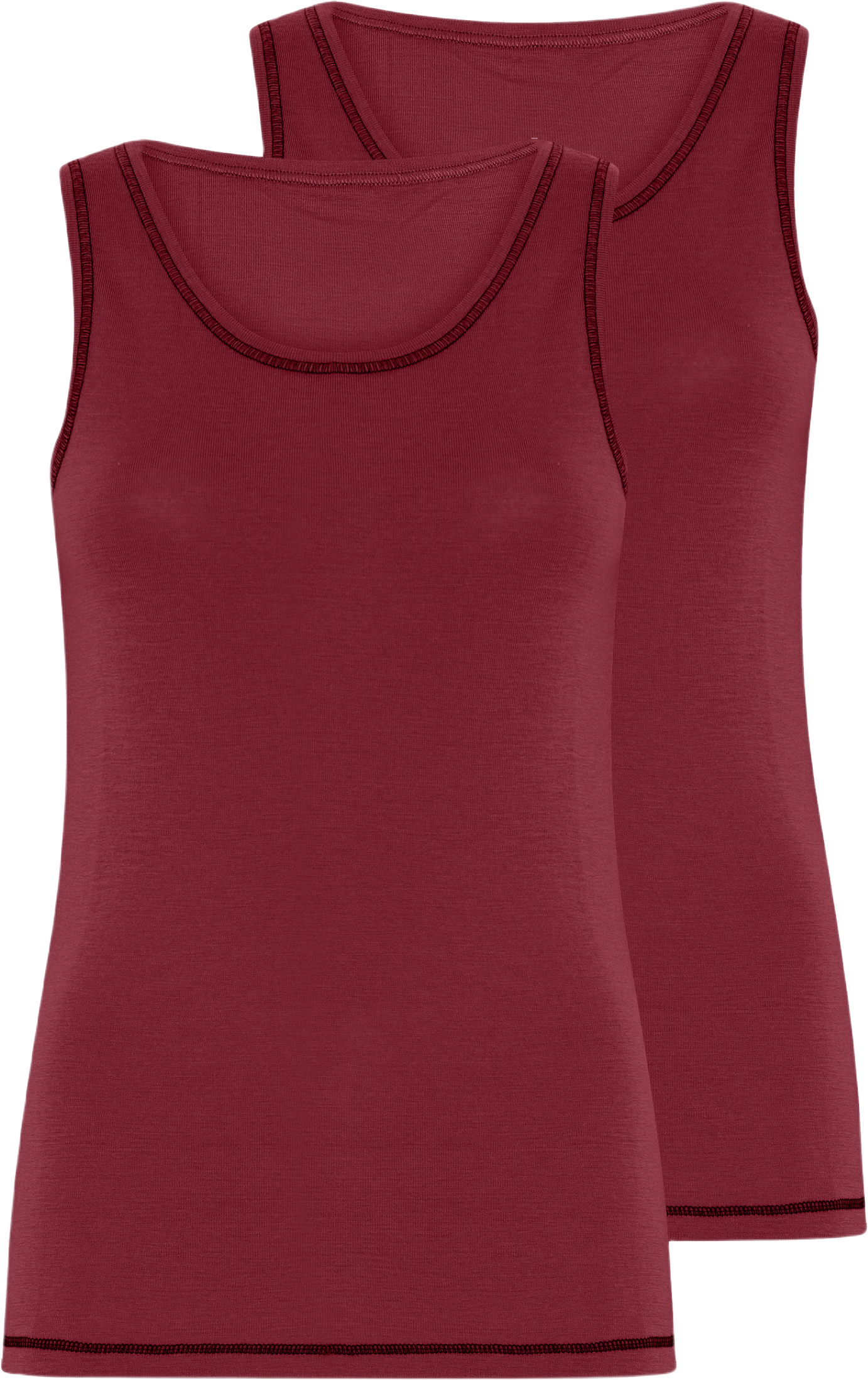 2-pack 100% Merinoull, Topp Med Breda Remmar, Röt, från Dovre, i färgen red.