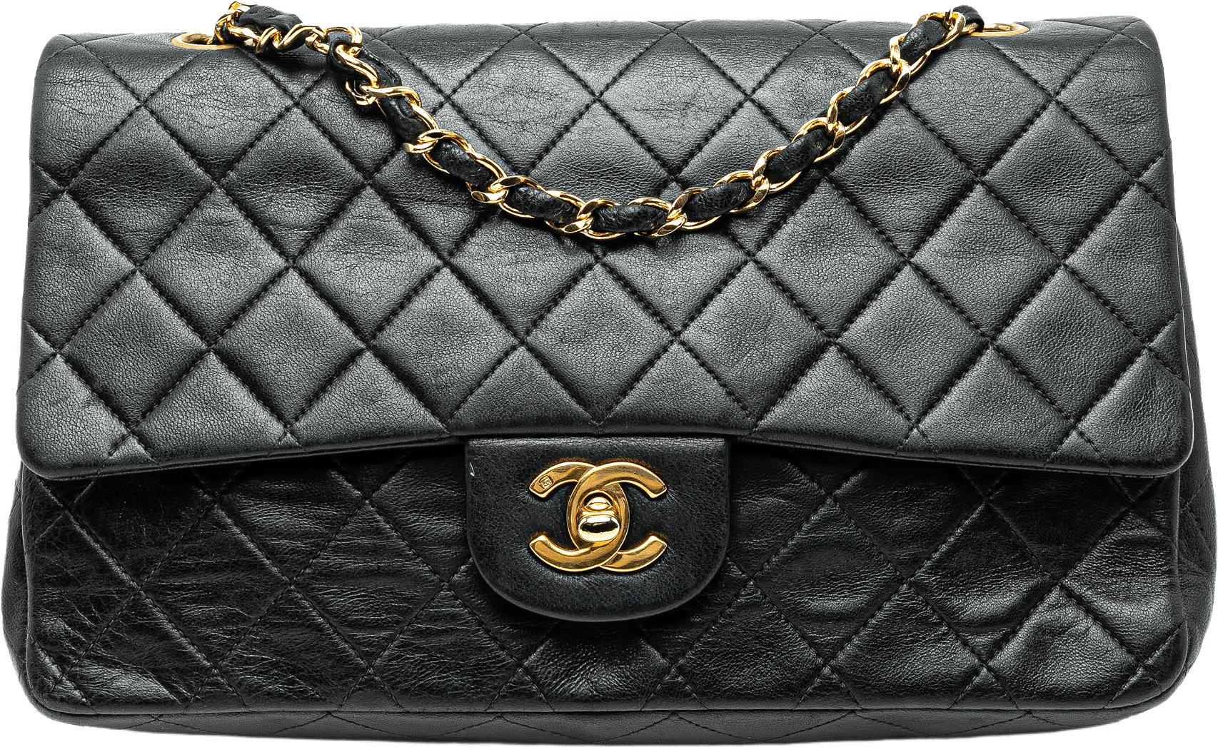 Chanel Medium Classic Lambskin Double Flap, från Luxclusif, i färgen black.
