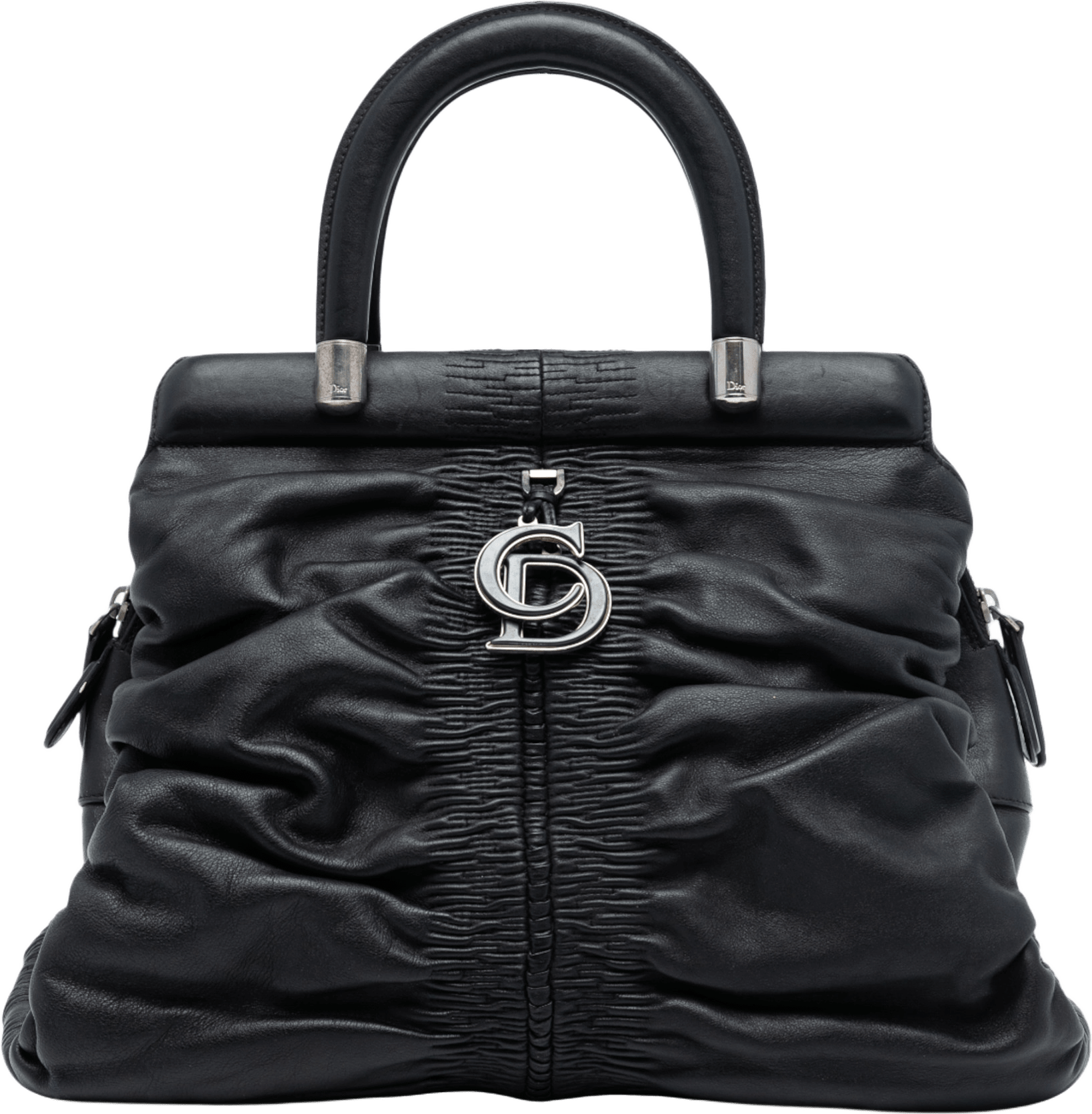 Dior Small Lambskin Karenina Frame Bag, från Luxclusif, i färgen black.