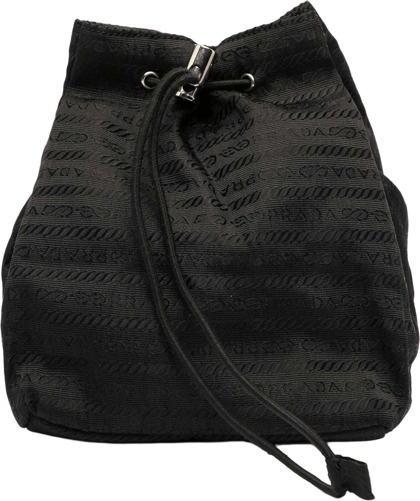 Prada Tessuto Drawstring Pouch, från Luxclusif, i färgen black.