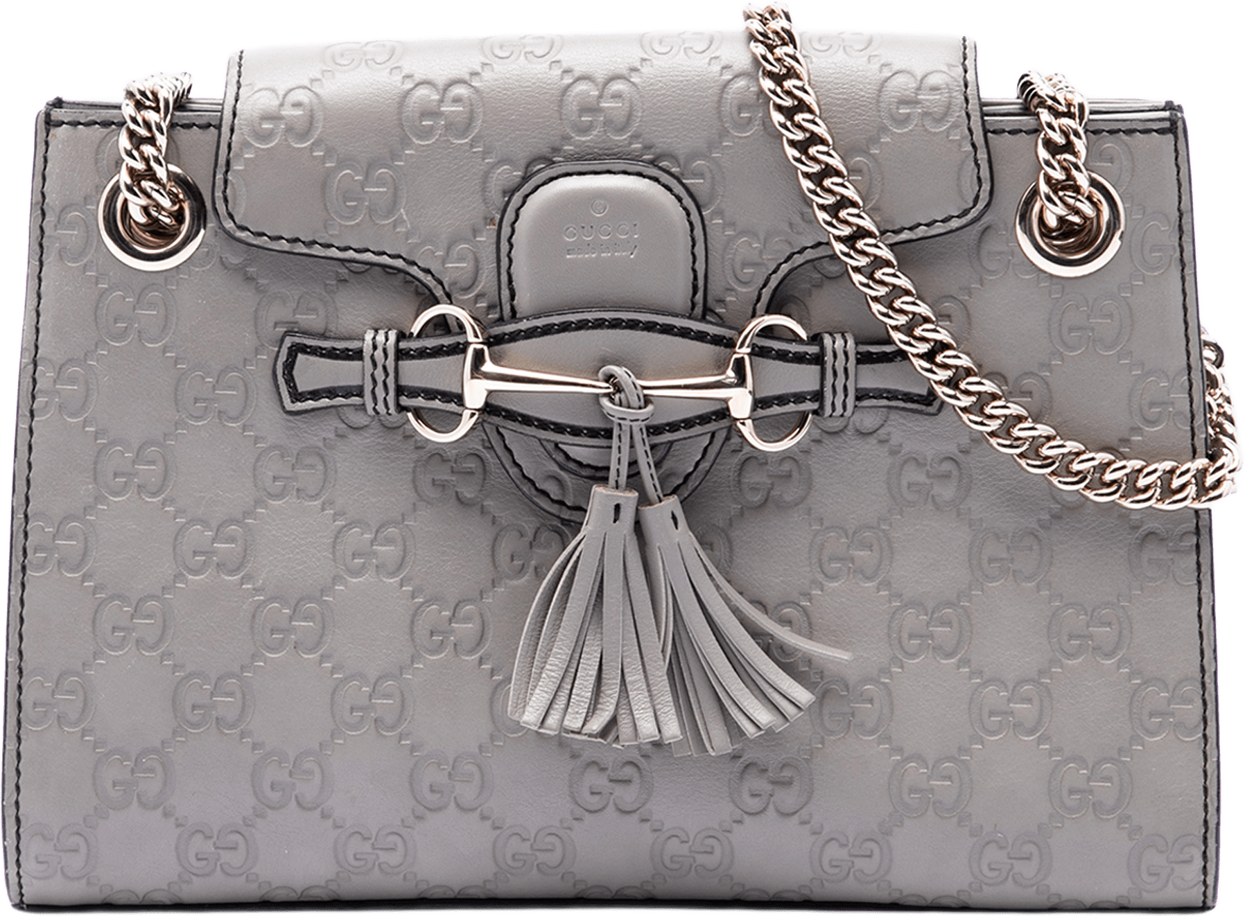 Gucci Small Guccissima Emily Shoulder Bag, från Luxclusif, i färgen gray.