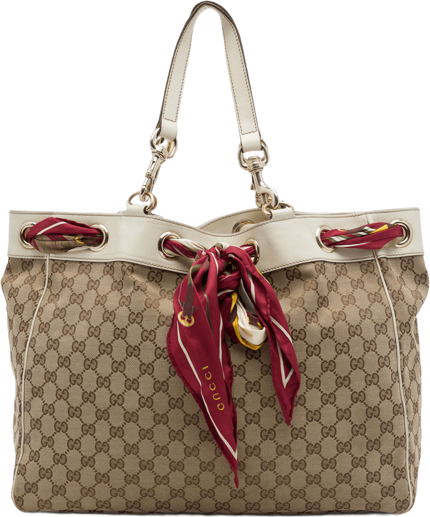 Gucci Large Gg Canvas Positano Tote, från Luxclusif, i färgen beige.