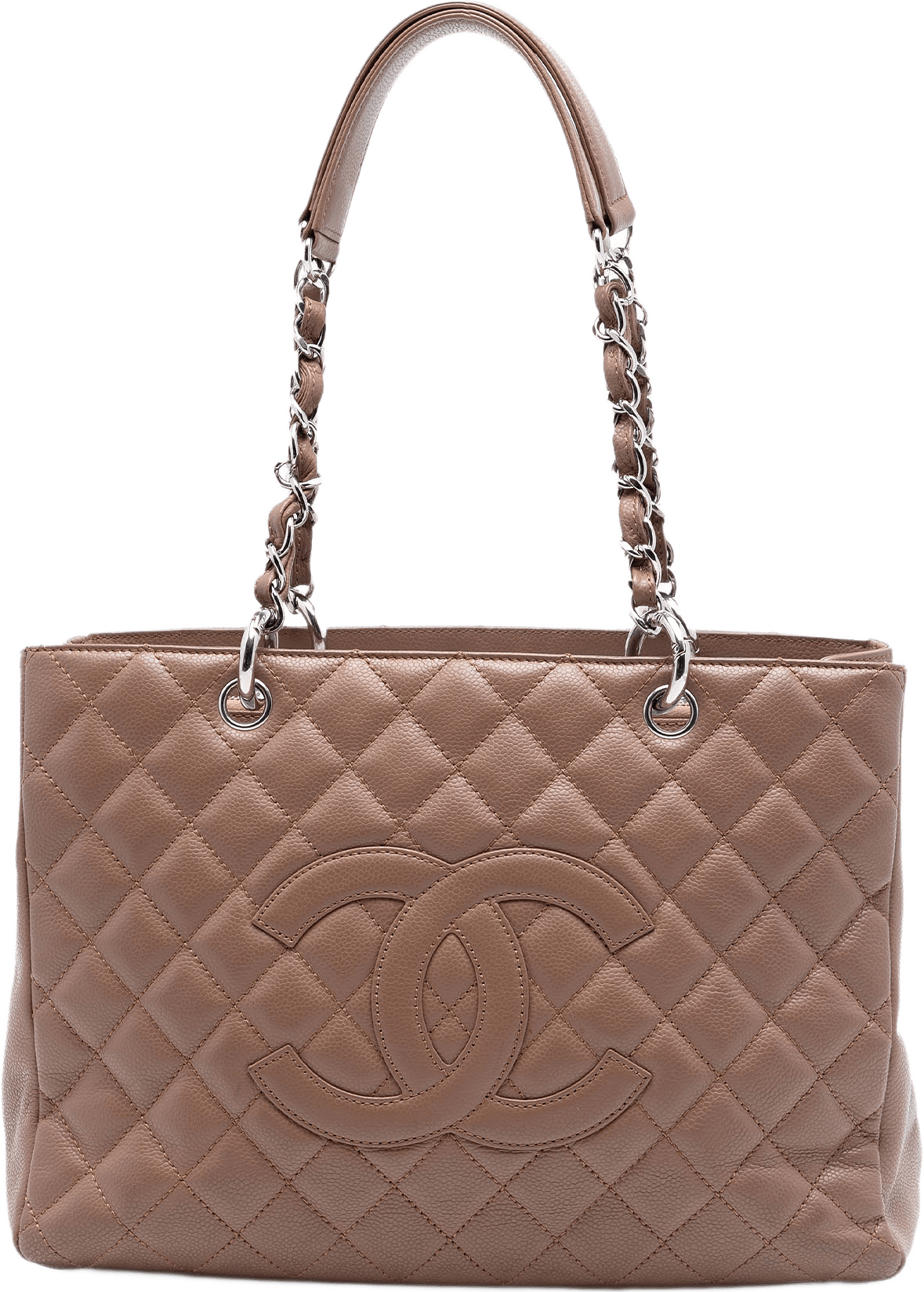 Chanel Caviar Grand Shopping Tote, från Luxclusif, i färgen mocha.