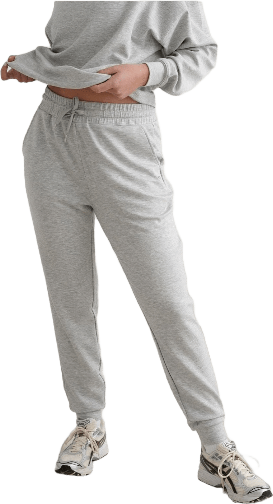 Light Grey Melange Comfy Modal Pants