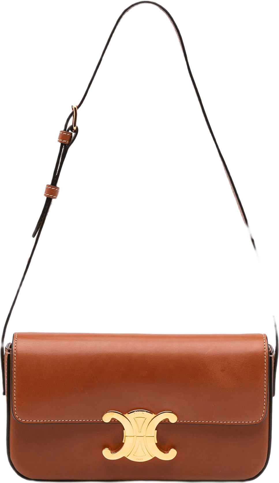 Celine Leather Triomphe Claude Shoulder Bag