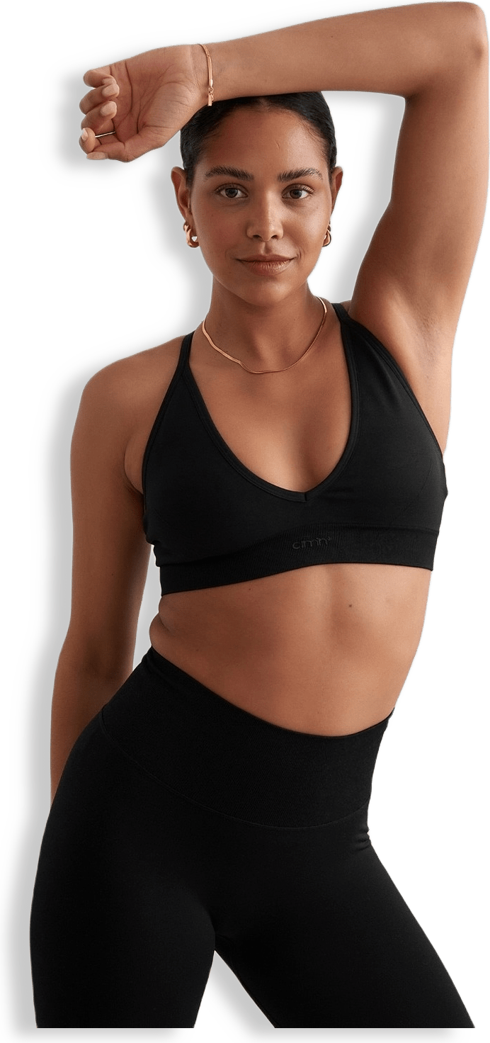 Black Shape Seamless Cross Back Bra