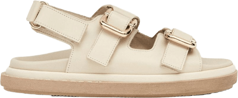 Harper Cream Leather Sandals, från Alohas, i färgen cream.