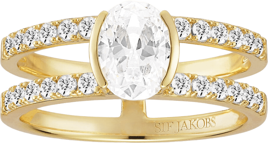 Ring Ellisse Carezza Piccolo, från Sif Jakobs Jewellery, i färgen gold.