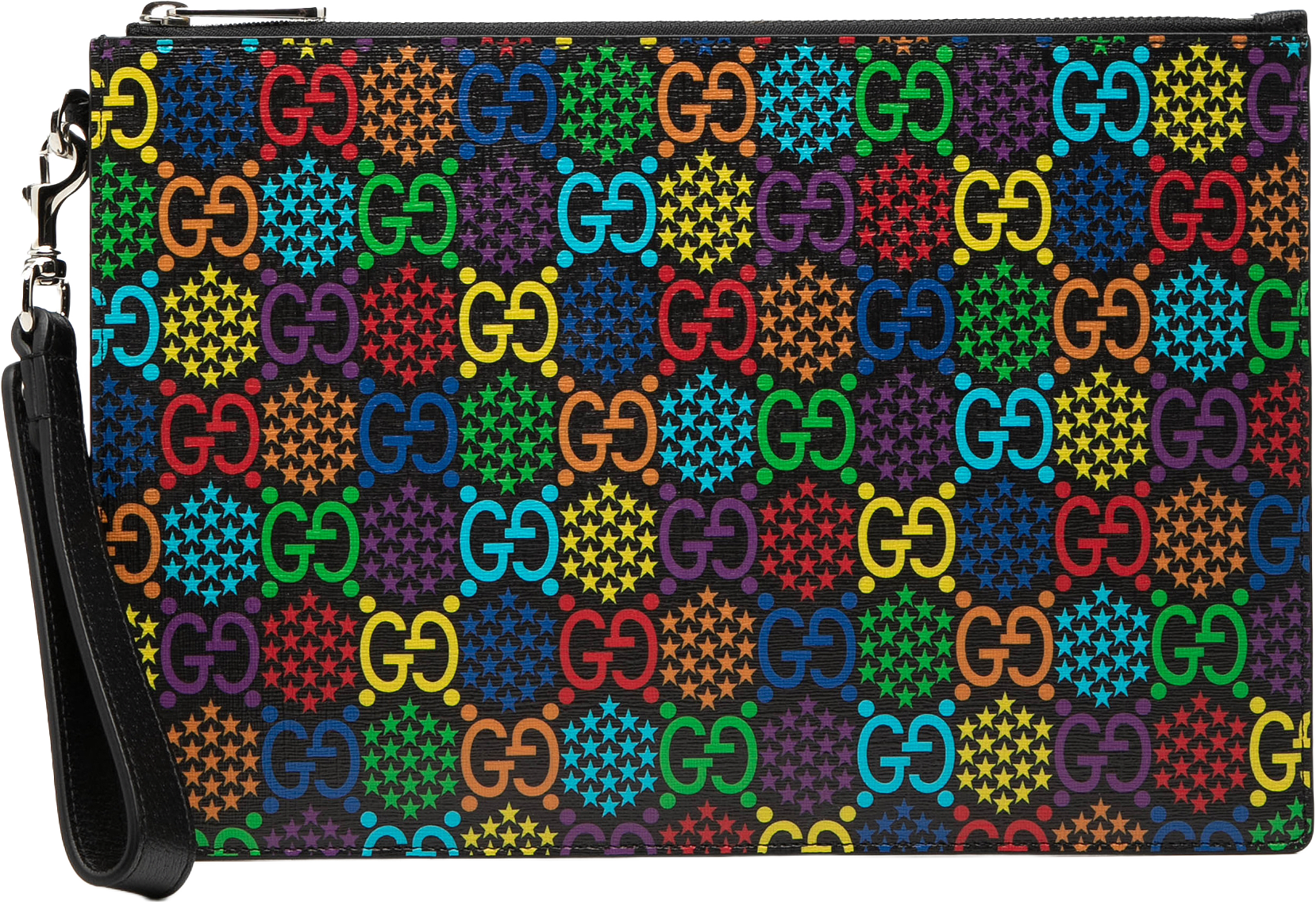Gucci Gg Supreme Psychedelic Zip Clutch, från Luxclusif, i färgen black.
