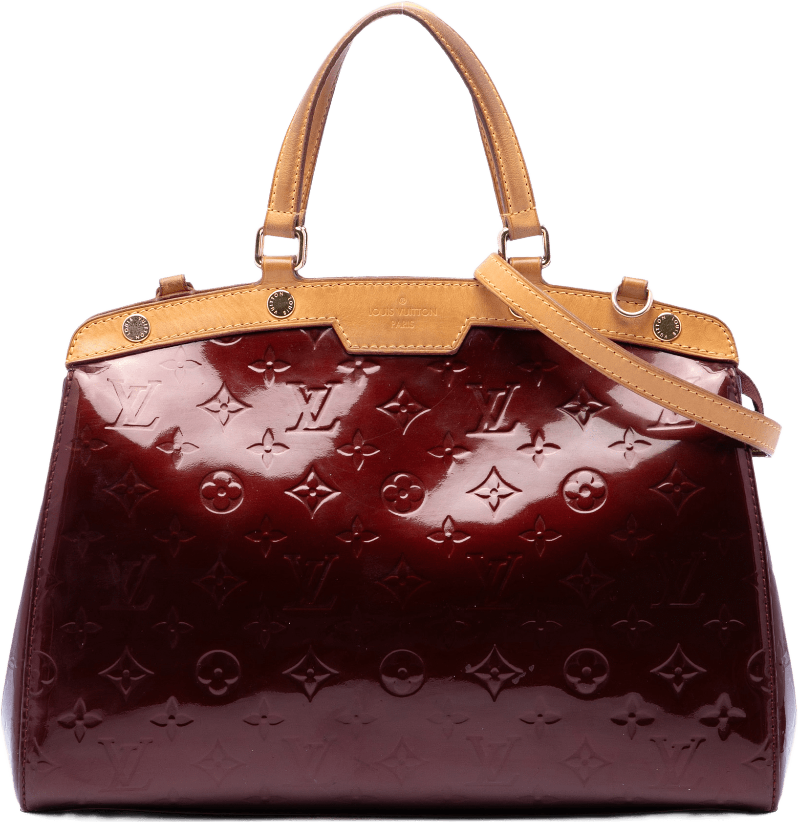 Louis Vuitton Monogram Vernis Brea Mm, från Luxclusif, i färgen röd.