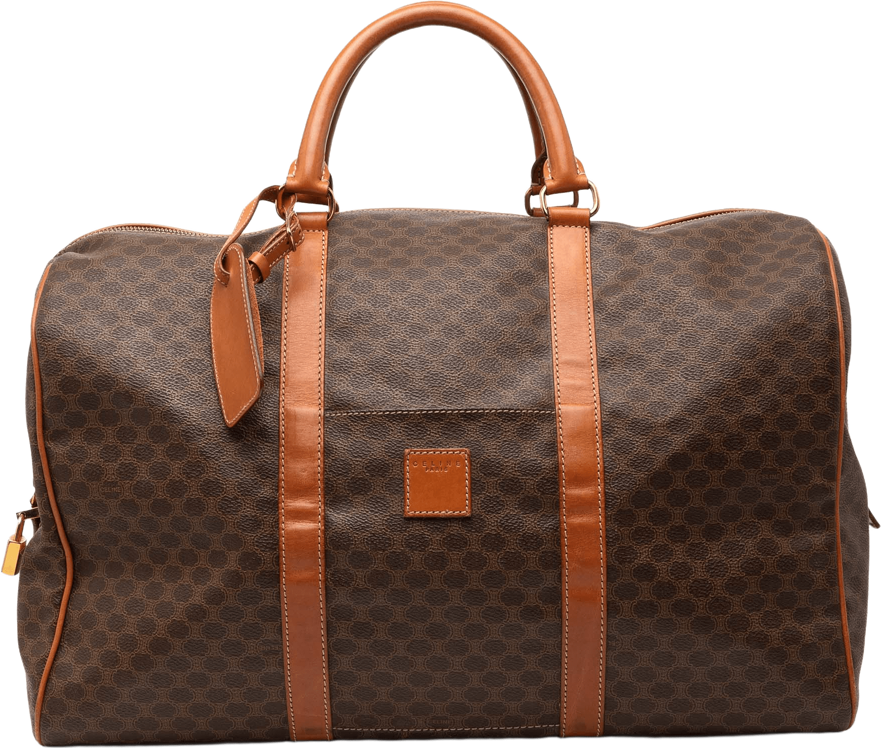 Celine Macadam Coated Canvas Travel Bag, från Luxclusif, i färgen brown.