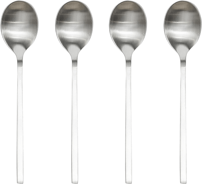 Yuka Spoon - Pack Of 4, från OYOY Living, i färgen brushed steel.
