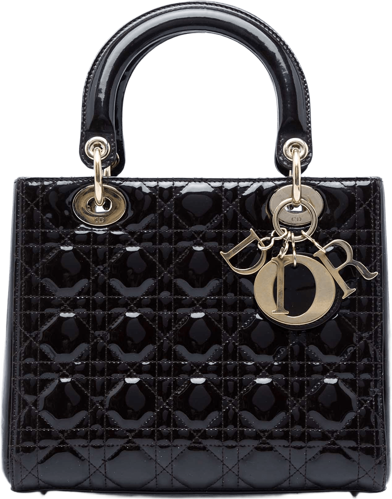 Dior Medium Patent Cannage Lady Dior, från Luxclusif, i färgen purpur.