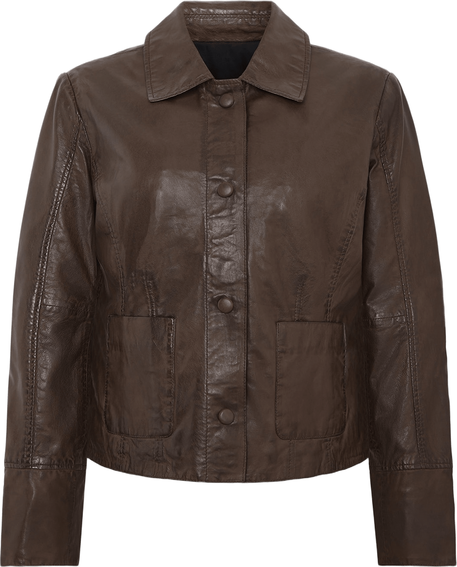 Bibbi Jacket, från Saki, i färgen brown.