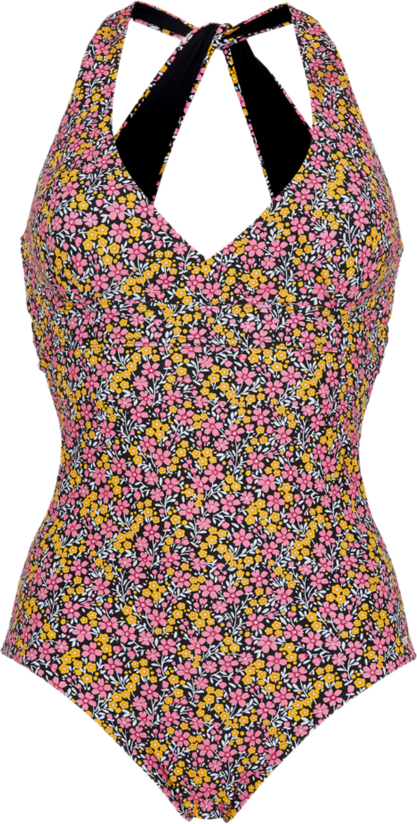 Maui Baddräkt, från Abecita by Swegmark, i färgen black/fuchsia/saffron.