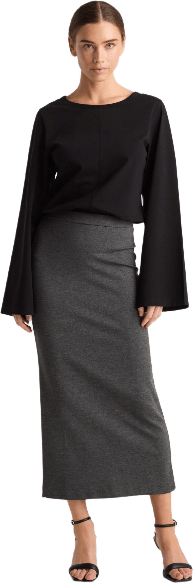 Lala Skirt - Graphite Melange, från Residus, i färgen dark grey.