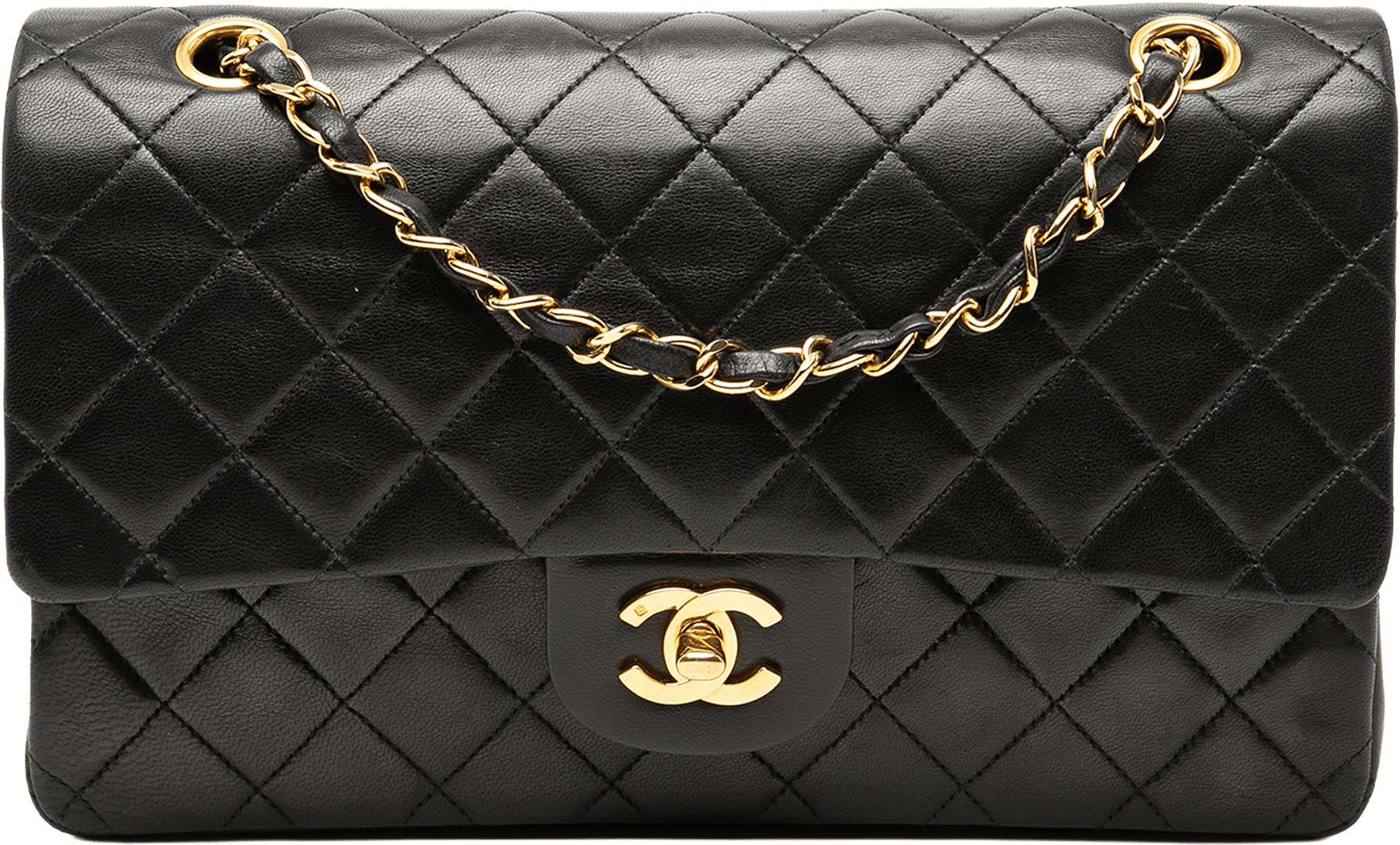 Chanel Medium Classic Lambskin Double Flap, från Luxclusif, i färgen black.