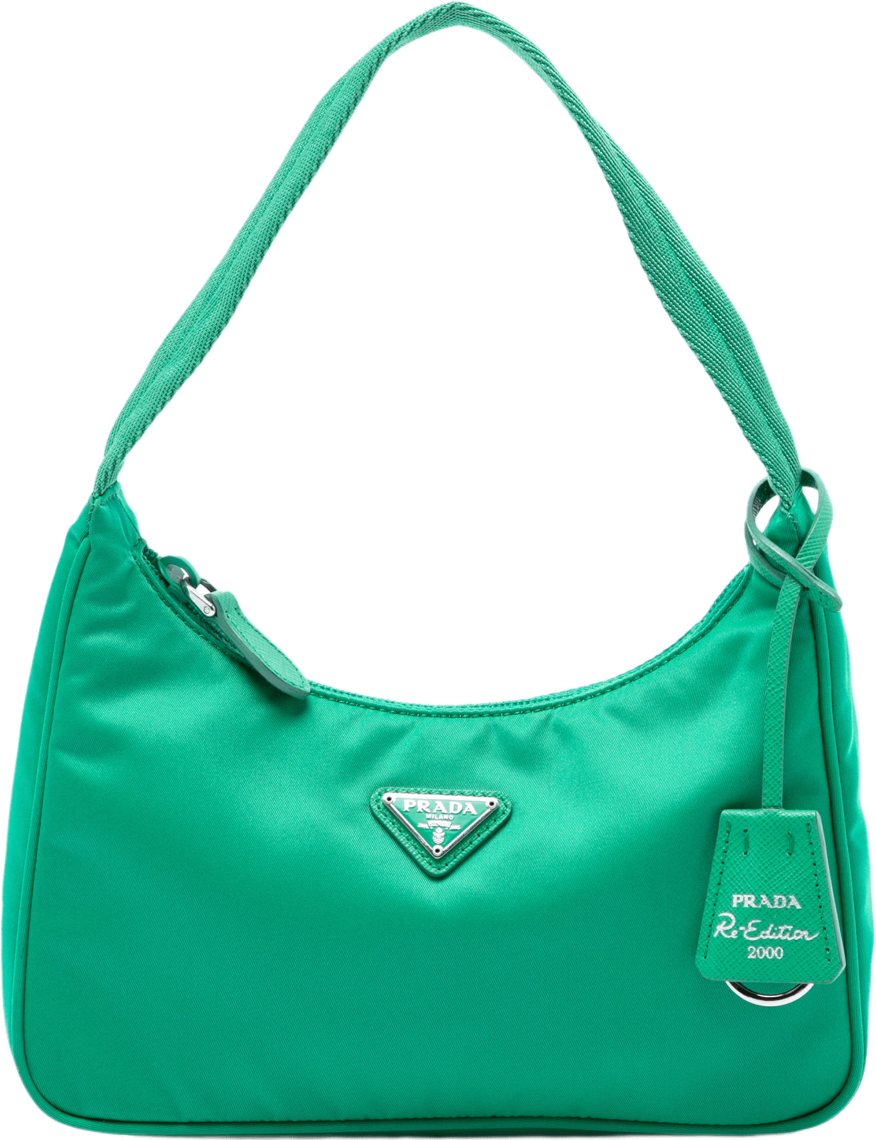 Prada Mini Tessuto Re Edition 2000 Shoulder Bag, från Luxclusif, i färgen grön.