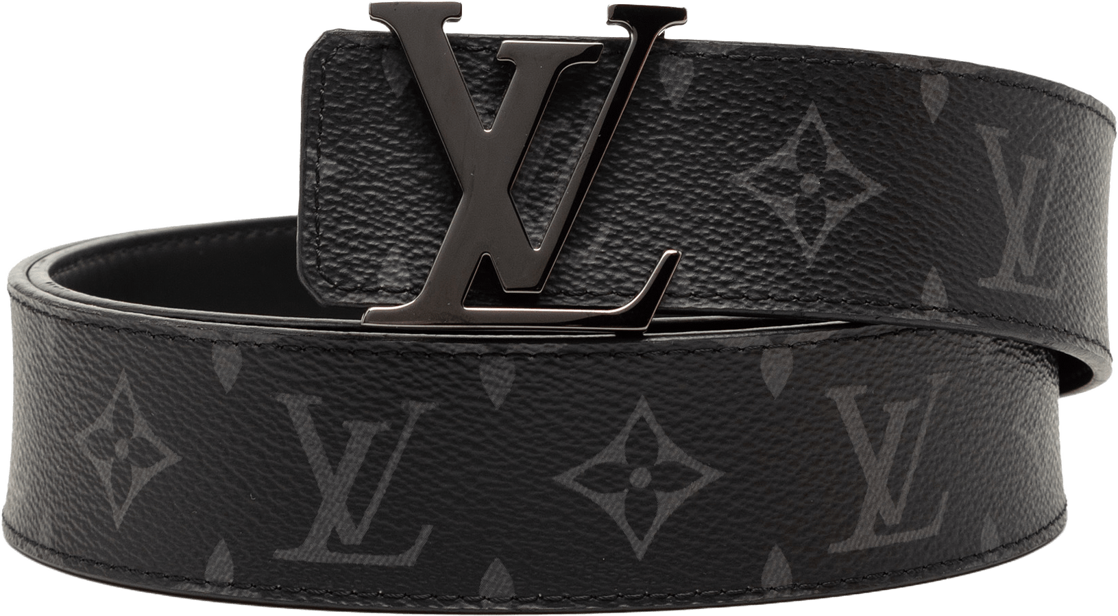 Louis Vuitton Monogram Eclipse Lv Initiales Reversible Belt, från Luxclusif, i färgen black.