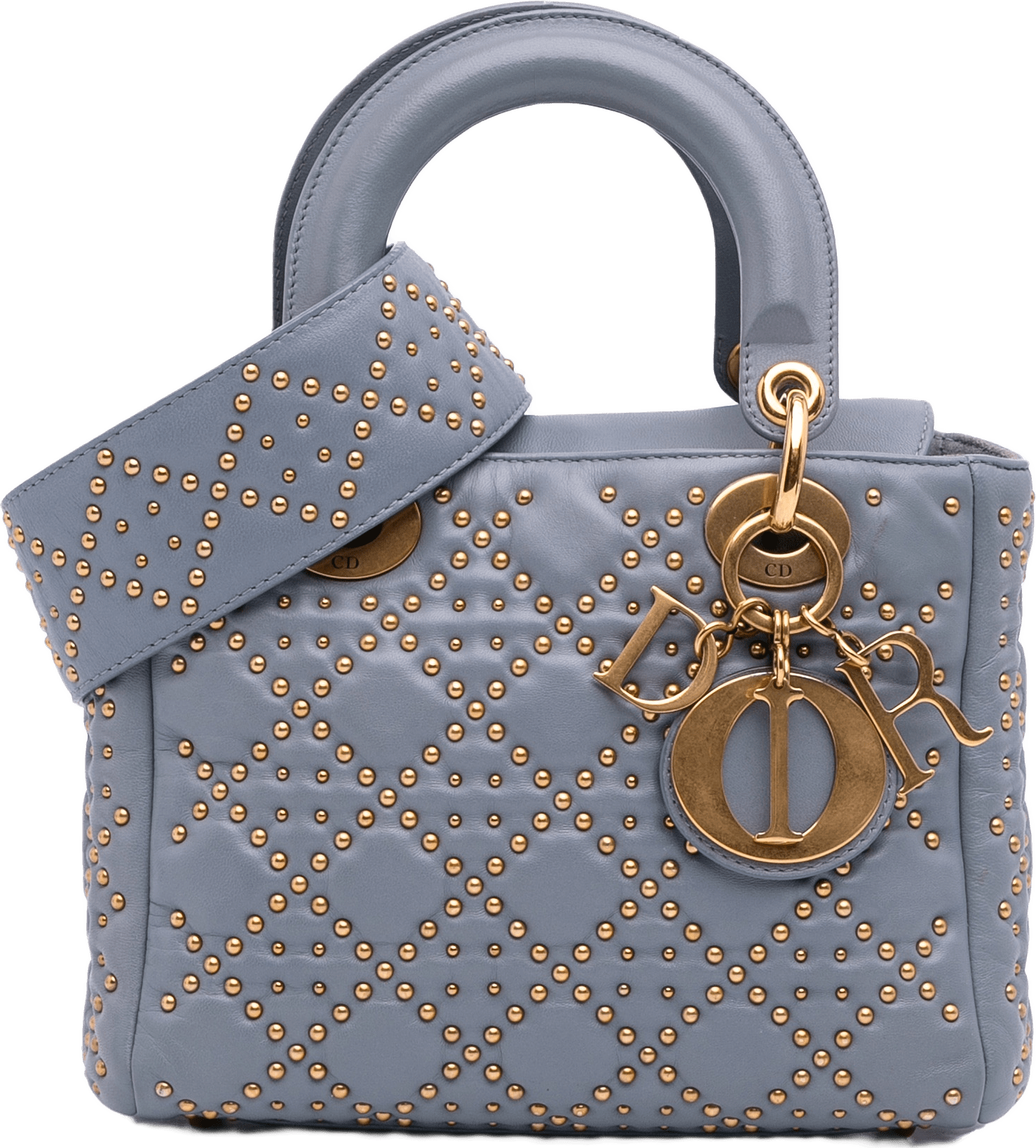 Dior Small Lambskin Cannage Studded Supple Lady Dior