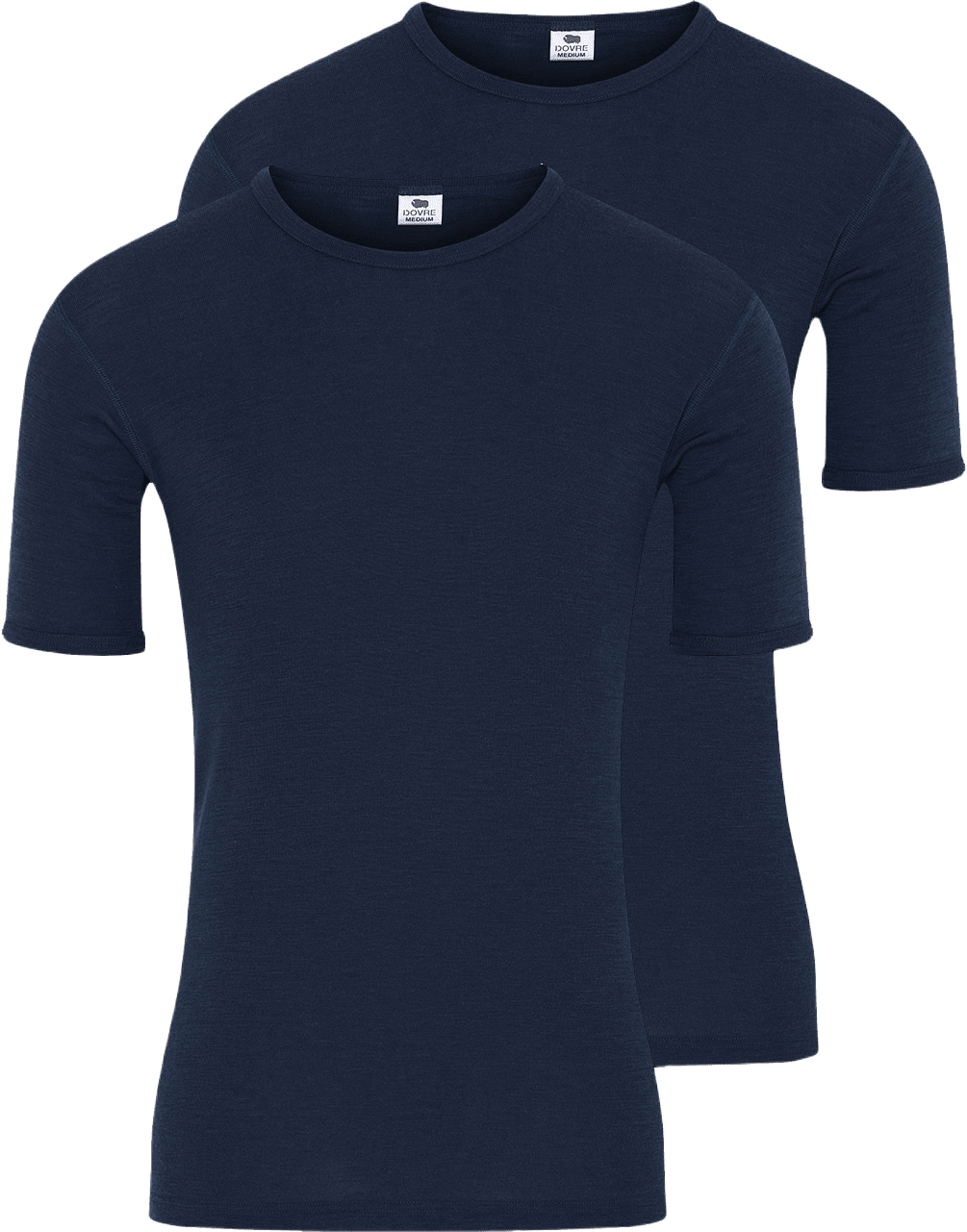 2-pack T-shirts | Merinoull | Vit, från Dovre, i färgen navy.