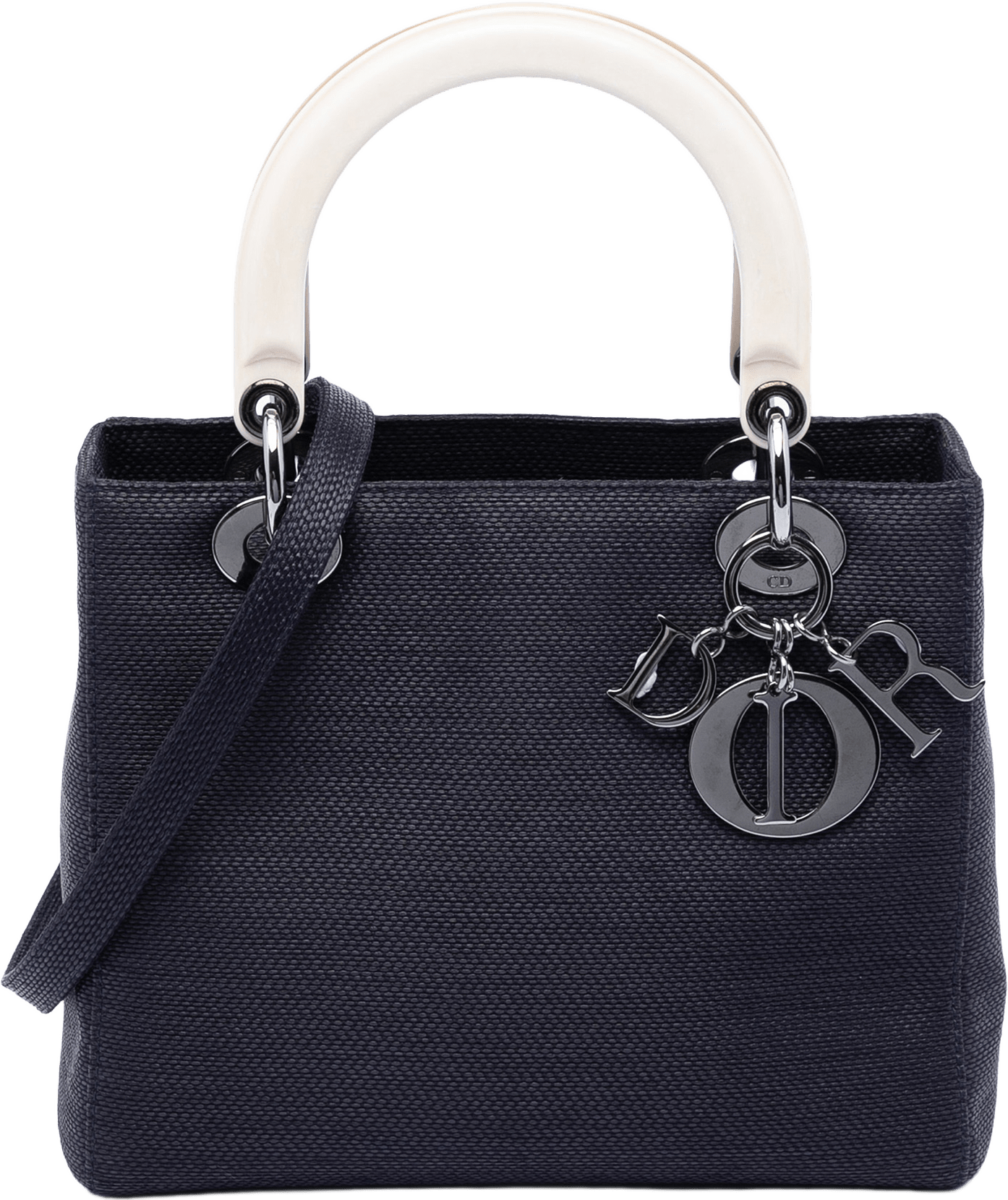 Dior Medium Nylon Lady Dior, från Luxclusif, i färgen navy.