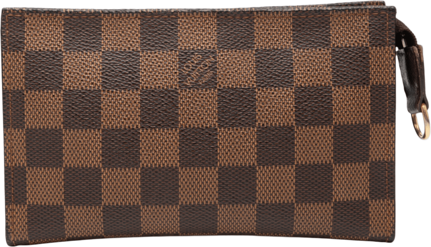 Louis Vuitton Damier Ebene Marais Bucket Pouch, från Luxclusif, i färgen brown.