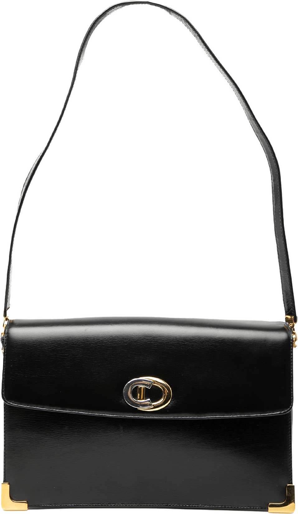 Dior Leather Flap Shoulder Bag, från Luxclusif, i färgen black.