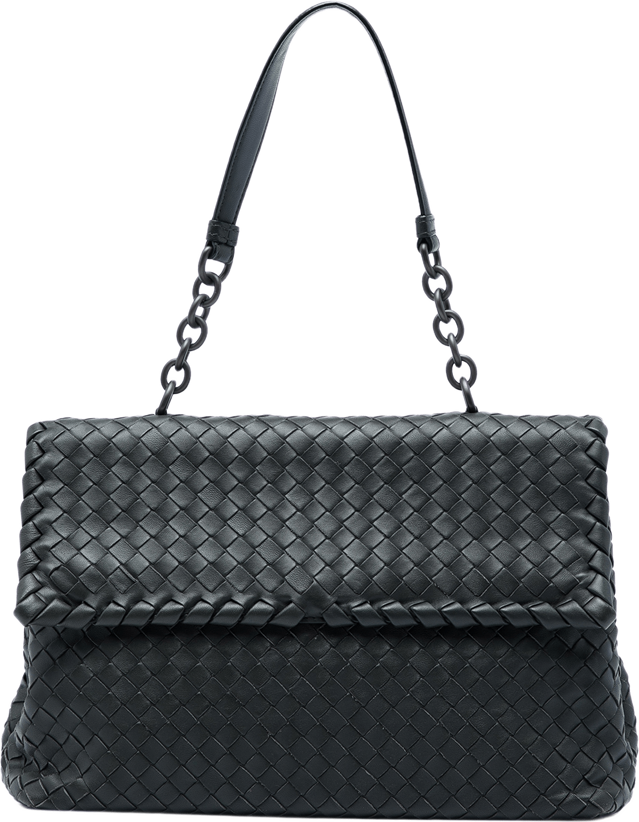 Bottega Veneta Medium Nappa Intrecciato Olimpia Shoulder Bag, från Luxclusif, i färgen svart.