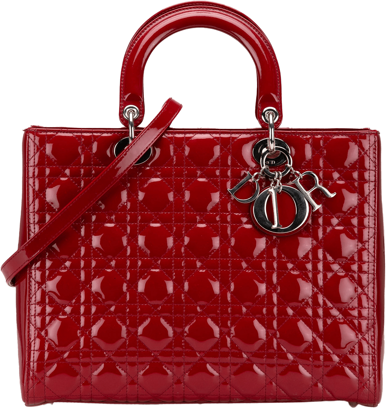 Dior Large Patent Cannage Lady Dior