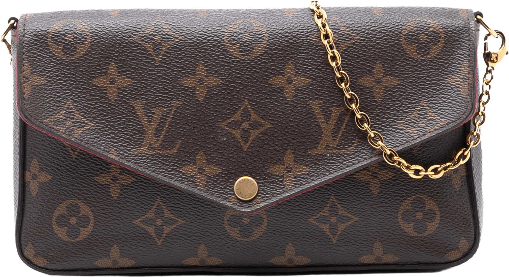 Louis Vuitton Monogram Pochette Felicie, från Luxclusif, i färgen brown.