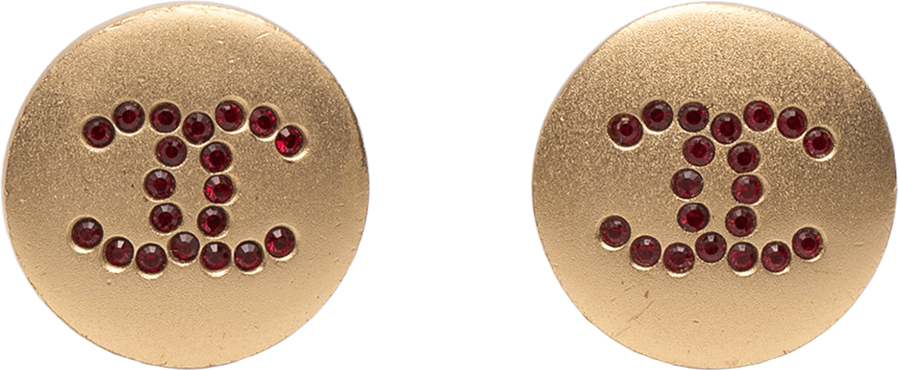 Chanel Cc Gold Plated Rhinestone Round Clip On Earrings, från Luxclusif, i färgen gold.